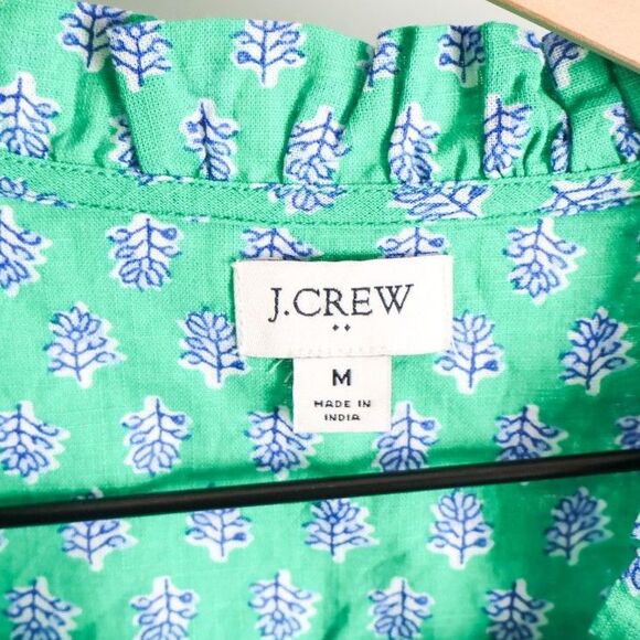 J.Crew Flutter Sleeve Block Print CottonTop Medium - Picture 5 of 6